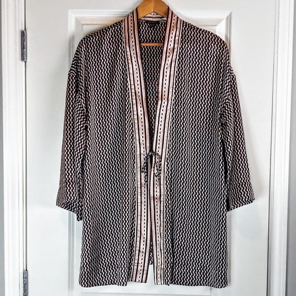 Ann Taylor Satin Tie-Front Coverup